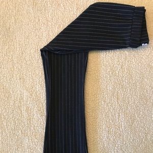 UO Stretchy Navy Blue Pinstripe Flare Pants